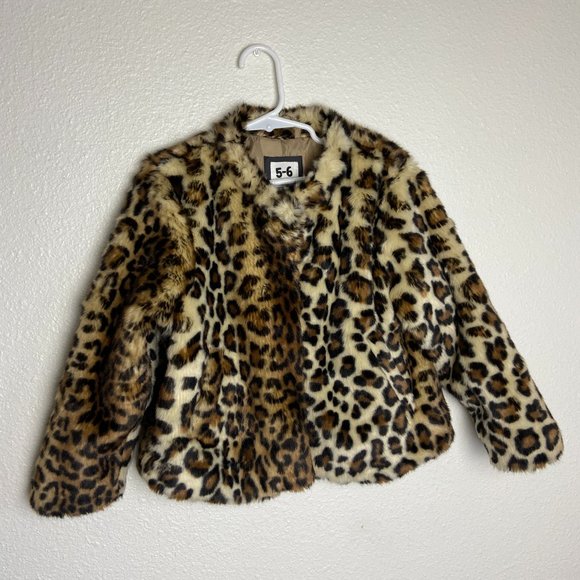 Cotton On Other - Cotton on Faux fur  Leopard coat for girl Size 5-6